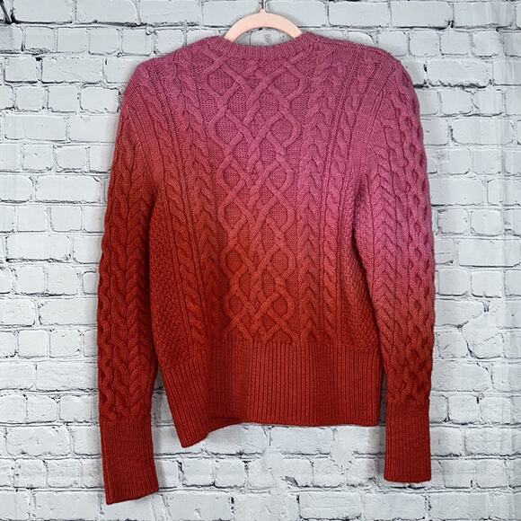 PLY-KNITS Merino Wool Ombre Sweater Pink/Orange XL* - Picture 5 of 5
